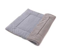 PETCUTE Dog Bed Mat,Fluffy Fleece Pet Blankets,Soft Warm Dog Crate Mat,Washable Puppy Bed Mat,Reversible Dog Bed Mattress Cat Cushion Pet Bed Mat for Small Pet Puppy Kitten,L 95x75x5cm Light Brown