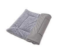 PETCUTE Dog Bed Mat,Fluffy Fleece Pet Blankets,Soft Warm Dog Crate Mat,Washable Puppy Bed Mat,Reversible Dog Bed Mattress Cat Cushion Pet Bed Mat for Small Pet Puppy Kitten,L 95x75x5cm Gray
