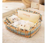 PETCUTE Dog Bed Medium,Super Soft Rectangle Dog Beds with Removable Zipper Cover,Warming Pet Bed with Anti-Slip Bottom, Pillow,Anti-Anxiety,Machine Washable,Gifts for Dogs and Cats,XL