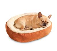 PETCUTE Dog Bed Medium Washable, Super Soft Puppy Beds,Orthopedic Pet Beds with Anti-Slip Bottom,Calming Cat Bed for Teddy, Corgi, Chihuahua,Anti-Anxiety Pet Basket,Orange,L