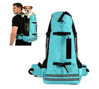 PETCUTE Dog Carrier Backpack,Breathable Pet Backpack with Safety Buckle & Reflective Strip, Legs Out Pet Travel Bag for Small Dogs Cats, Safety Belt,Ideal for Travel,Hiking, Walking,Green,M