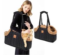 PETCUTE Dog Carrier Handbag,Head out Dog Carrier Bag,Foldable Pet Dog Cat Sling Carrier for Shopping Hiking Walking,Warm Soft Pet Travel Bag with Safety Hook for Cats Small Dogs,Kittens or Puppies