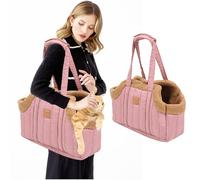 PETCUTE Dog Carrier Handbag,Head out Dog Carrier Bag,Foldable Pet Dog Cat Sling Carrier for Shopping Hiking Walking,Warm Soft Pet Travel Bag with Safety Hook for Cats Small Dogs,Kittens or Puppies