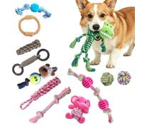 PETCUTE Dog Chew Toys for Aggressive Chewers, 12 pack Interactive Dog Rope Toys,Washable Cotton,Teething Toy for Puppies, Small and Medium Dogs,Relieves Boredom