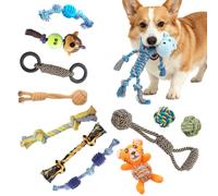 PETCUTE Dog Chew Toys for Aggressive Chewers, 12 pack Interactive Dog Rope Toys,Washable Cotton,Teething Toy for Puppies, Small and Medium Dogs,Relieves Boredom