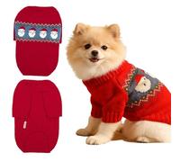 PETCUTE Dog Christmas Jumper, Turtleneck Puppy Jumper for Small Medium Large Dogs,Winter Cat Xmas Sweater, Dog Sweaters for Christmas New Year Outfit,L