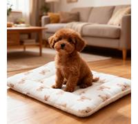 PETCUTE Dog Crate Bed Mattress, Fleece Pet Cushion Bed Mat,Dual Purpose,Soft Premium Plush Cat Cushion Pad for Small Dog Cat Puppy,Machine Washable,for All Seasons,L