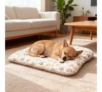 PETCUTE Dog Crate Bed Mattress, Fleece Pet Cushion Bed Mat,Dual Purpose,Soft Premium Plush Cat Cushion Pad for Small Dog Cat Puppy,Machine Washable,for All Seasons,M