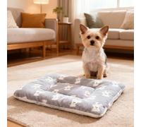 PETCUTE Dog Crate Bed Mattress, Fleece Pet Cushion Bed Mat,Dual Purpose,Soft Premium Plush Cat Cushion Pad for Small Dog Cat Puppy,Machine Washable,for All Seasons,L