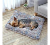 PETCUTE Dog Crate Bed Mattress, Fleece Pet Cushion Bed Mat,Dual Purpose,Soft Premium Plush Cat Cushion Pad for Small Dog Cat Puppy,Machine Washable,for All Seasons,L
