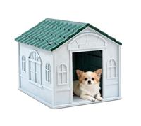 PETCUTE Dog House Outdoor,Durable Dog Kennel,Opening Side,Insulating Base,Waterproof Roof,Ventilation Design,Weather-Resistant,Puppy Shelter for Medium Dogs,Easy to Assemble,Green,M
