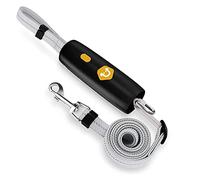 PETCUTE Dog Lead with Comfortable Anti-Slip Handle, Heavy Duty Reflective Nylon Dog Lead Leash for Training,5ft Adjustable Dog Walking Leash for Small, Medium Dogs,Easy One Button Unlock Black