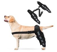 PETCUTE Dog Leg Brace,1 Pair Dog Back Leg Support,Adjustable Knee Brace Leg Support for Dogs Hind Legs Recover,Dog Leg Brace for Wound Injury and Sprain Healing of Arthritis-L(Black)