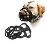 PETCUTE Dog Muzzle basket muzzle For Dog Anti Eating Prevent Barking Biting Allow Drinking Soft Plastic for Small Medium Large Adjustable Straps Breathable