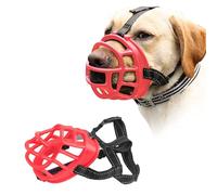 PETCUTE Dog Muzzle basket muzzle For Dog Anti Eating Prevent Barking Biting Allow Drinking Soft Plastic for Small Medium Large Adjustable Straps Breathable