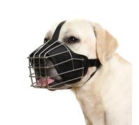 PETCUTE Dog Muzzle for Large Breed,Breathable Mesh and Durable Stainless Steel Dog Muzzles with Adjustable Loop,Dog Training Muzzles Prevent for Barking Biting and Chewing,Pet Mouth Cover,S