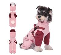 PETCUTE Dog Raincoat,Waterproof Dog Rain Coat with Built-In Harness, Lightweight Double Layer Pet Rain Poncho Cloth with Removable Hood and Legs Full Coverage for Small Medium Large Dogs,S