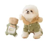 PETCUTE Dog Winter Coats for Small Dogs,Fleece Lined Puppy Winter Clothes with Leash Hole,Fleece Hood,Four-Leg Cold Weather Vest Jackets Coat For Chihuahua Doggy Toy Poodle,Pet Apparel,Green,2XL