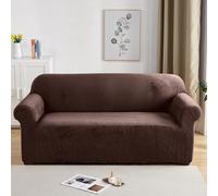PETCUTE Elastic sofa covers 2 Seater sofa slipcovers velvet thick couch cover sofa covers Brown