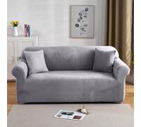 PETCUTE Elastic sofa covers 2 Seater sofa slipcovers velvet thick couch cover sofa covers Grey