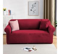 PETCUTE Elastic sofa covers 3 Seater sofa slipcovers velvet thick sofa covers Wine red