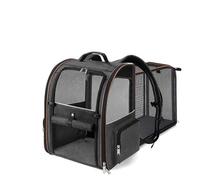 PETCUTE Expandable Cat Backpack Carrier,Super Ventilated,Foldable Pet Carrier Backpack with Inner Escape-proof Leash and Removable Mat,Portable Rucksack for Medium and Small Cats & Dogs,Black