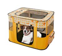 PETCUTE Foldable Pet Play Pen,Portable Cat Playpen for Dogs, Indoor/Outdoor Pop up Pet Tent Fence with Side Storage Pocket,Roll-up Door,Breathable Dog Playpen for Travel Camping
