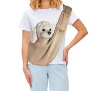 PETCUTE Hand Free Dog Sling Carrier,Breathable Pet Carrier for Small Dogs and Cats,Puppy Sling Carrier Small Dog with Front Pocket, Snap Closure,for Outdoor Traveling Subway Walking Shopping