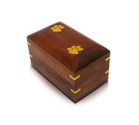 PETCUTE Handcrafted Paw Keepsake Cremation Urn for Ashes Pets Dogs, Wooden Memorial Urn Box,Pet Memorial Funeral Urns for Dogs,Cats,Thoughtfully Designed Burial Box for Animals