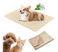 PETCUTE Ice Silk Cooling Mat for Dogs and Cats,Heat Relief Pet Cooling Pad for Summer,Portable and Washable Pet Cool Pad for Bed Sofa Crate Cage Nest Car,M