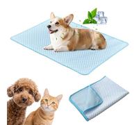 PETCUTE Ice Silk Cooling Mat for Dogs and Cats,Heat Relief Pet Cooling Pad for Summer,Portable and Washable Pet Cool Pad for Bed Sofa Crate Cage Nest Car,M
