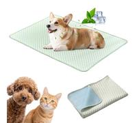 PETCUTE Ice Silk Cooling Mat for Dogs and Cats,Heat Relief Pet Cooling Pad for Summer,Portable and Washable Pet Cool Pad for Bed Sofa Crate Cage Nest Car,M