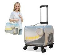 PETCUTE Large Cat Carriers with Detachable Wheels,Rolling Pet Carrier for Cats and Small Dogs, Foldable & Breathable Cat Carrier Bag with Removable Mat,Perfect for Traveling/Hiking/Camping