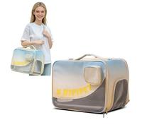 PETCUTE Large Cat Carriers with Detachable Wheels,Rolling Pet Carrier for Cats and Small Dogs, Foldable & Breathable Cat Carrier Bag with Removable Mat,Perfect for Traveling/Hiking/Camping
