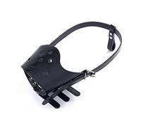 PETCUTE Leather Muzzle for Large Sized Dog,Basket Muzzle for Dogs with Adjustable Straps,Breathable Dog Muzzles to Prevent Biting and Eating,Mouth Guard for Large and Medium Dogs S Black