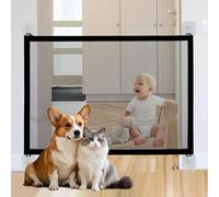 PETCUTE Magic Gate for Dogs,Pet Safety Gate,Foldable Stair Gate Safe Guard Fence,Portable Dog Barrier Isolation Net for Stairway Doorway Indoor and Outdoor,Keep Your Baby and Pets Away from Kitchen