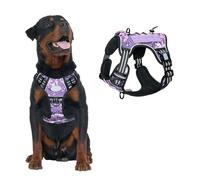 PETCUTE No Pull Dog Harness for Medium Large Dog, No Choke Reflective Pet Harness with 2 Leash Clip,Molle Panel,Adjustable Soft Padded Pet Vest with Easy Control Handle,for Hiking Training Outdoor
