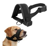 PETCUTE Nylon Dog Muzzle, Adjustable Breathable Soft Muzzle for Small Medium Large Dogs with Quick Release Buckle & D-Ring, Anti-Biting Barking Chewing,Pet Mouth Guard for Training Walking,Black,S