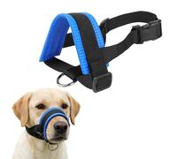 PETCUTE Nylon Dog Muzzle, Adjustable Breathable Soft Muzzle for Small Medium Large Dogs with Quick Release Buckle & D-Ring, Anti-Biting Barking Chewing,Pet Mouth Guard for Training Walking,Blue,XL