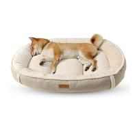 PETCUTE Orthopaedic Dog Bed Large,Washable Pet Bed for Cats and Small,Medium Dogs,Calming Puppy Beds,Soft Cozy Oval Shaped Pet Bed with Non Slip Bottom,Raised Rim,Anti Anxiety Dog Beds