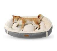 PETCUTE Orthopaedic Dog Bed Large,Washable Pet Bed for Cats and Small,Medium Dogs,Calming Puppy Beds,Soft Cozy Oval Shaped Pet Bed with Non Slip Bottom,Raised Rim,Anti Anxiety Dog Beds