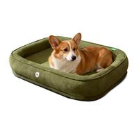 PETCUTE Orthopedic Dog Bed for Small Medium Dogs,Washable Pet Bed for Dogs & Cats with Removable Cover&Non-Slip Bottom, Puppy Beds with Four-Sided Bolster,All-Season Use,Dark Green,XL