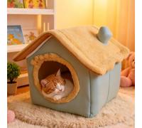 PETCUTE Pet Beds for Indoor Cats,Foldable Cat Cave with Removable Washable Cushion,Soft and Warm Cat House,Semi Enclosed Cats Hideaway with Anti-Slip Bottom,L