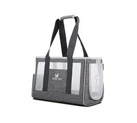 PETCUTE Pet Carrier Bag,Breathable Dog Travel Carrier,Portable Cat Carrying Bag with Removable Cushion and Side Pockets,Airline Approved Pet Travel Handbag with Internal Safety Strap for Outdoor Use