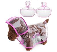 PETCUTE Pet Dog Raincoat Poncho,100% Waterproof Clear Transparent Dog Rain Coat Jacket with Hood,Lightweight Plastic Rain Poncho Coat for Small,Medium Large Dogs,Easy to Wear