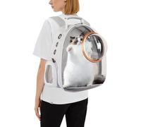 PETCUTE Pet Space Capsule Backpack,Transparent Cat Backpack Carrier with Inner Safety Hook,Heat Proof Pet Carrier Backpack for Cat and Small Dog,Breathable Dog Travel Carrier Backpack Airline Approved