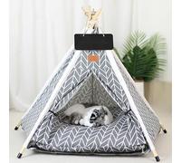PETCUTE Pet Teepee,Dog & Cat Beds with Removable and Washable Cushion, Luxury Dog Tents & Pet Houses with Wooden Poles,Portable Pet Teepee Tent for Dogs & Cats,M