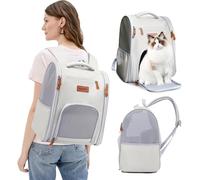 PETCUTE Portable Dog Backpack Carrier, Ventilated Cats Dogs Rabbits Carrier Backpack for Small Pets and Puppies -Foldable with Inner Escape-proof Leash, Ultimate Comfort On-the-Go