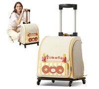 PETCUTE Rolling Cat Backpack,Expandable Pet Carriers for Cats & Small Dogs