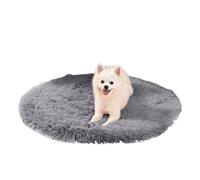 PETCUTE Round Dog Bed Mat,Washable Warm Dog Bed Blanket, Ultra Soft Long Plush Pet Cushion, Deluxe Plush Dog Mat with Anti-Slip Bottom,for Household Small and Medium Large Pets, Dog,Cat